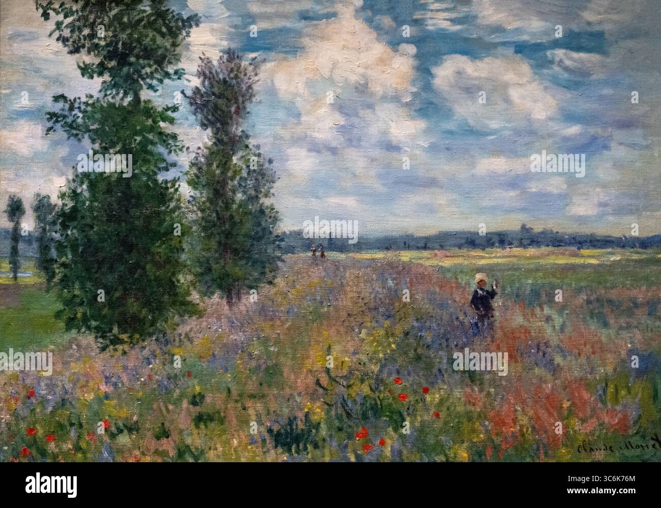 painting called PoppyFields near Argenteuil by Claude Monet at the New York MET art museum Stock Photo
