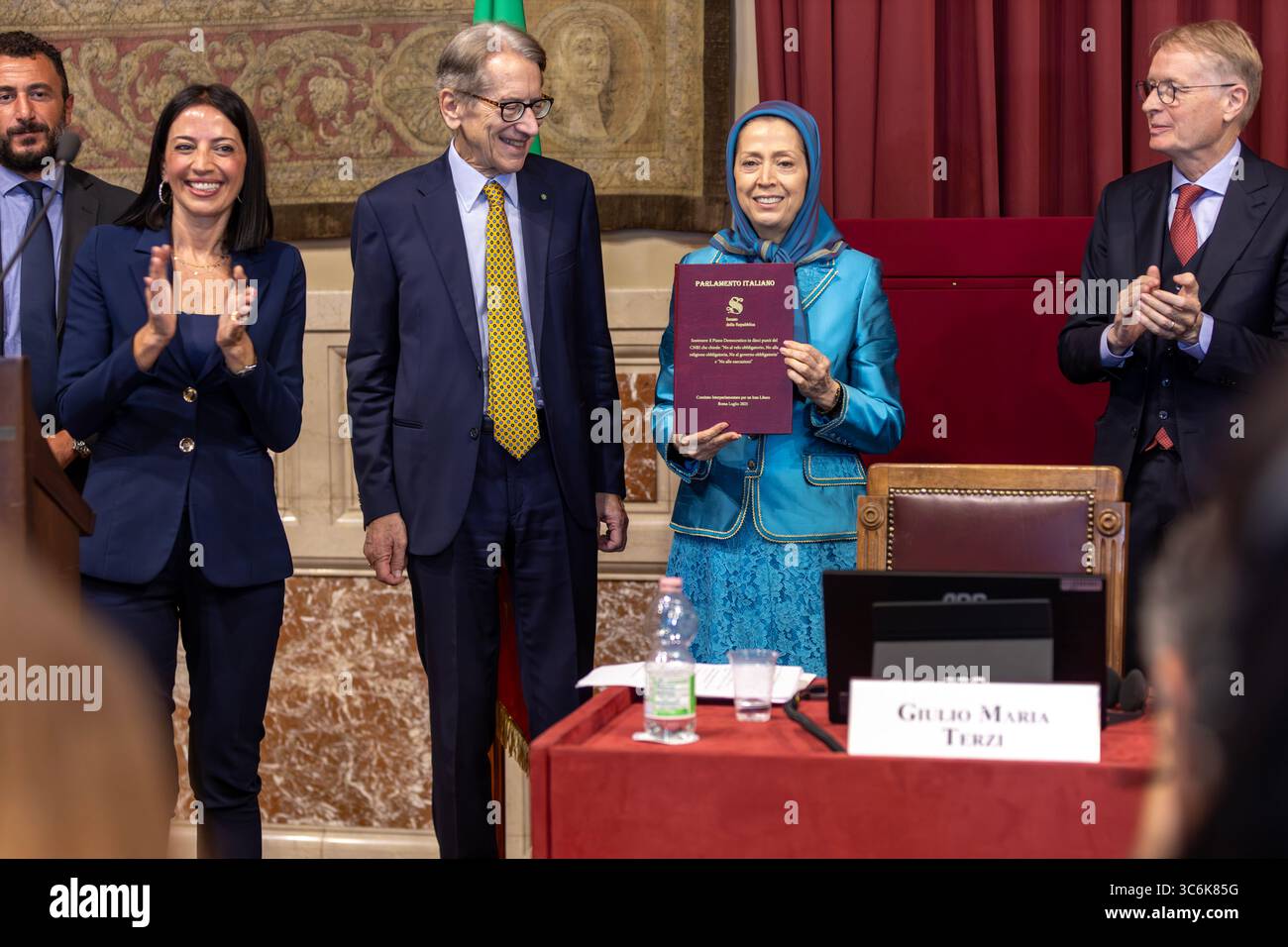 July 30, 2025, Rome, Italy: Maryam Rajavi, President-elect of the NCRI ...