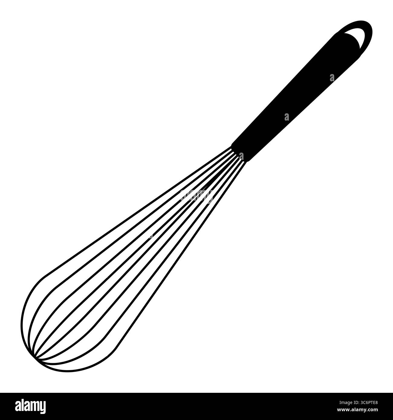 Whisk black solid silhouette icon. Flat vector illustration isolated on white background. Stock Vector