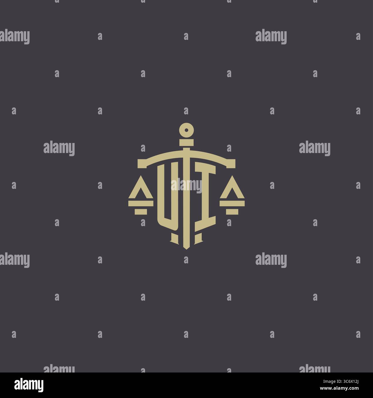 Initial UI logo for law office and attorney with creative scale and ...
