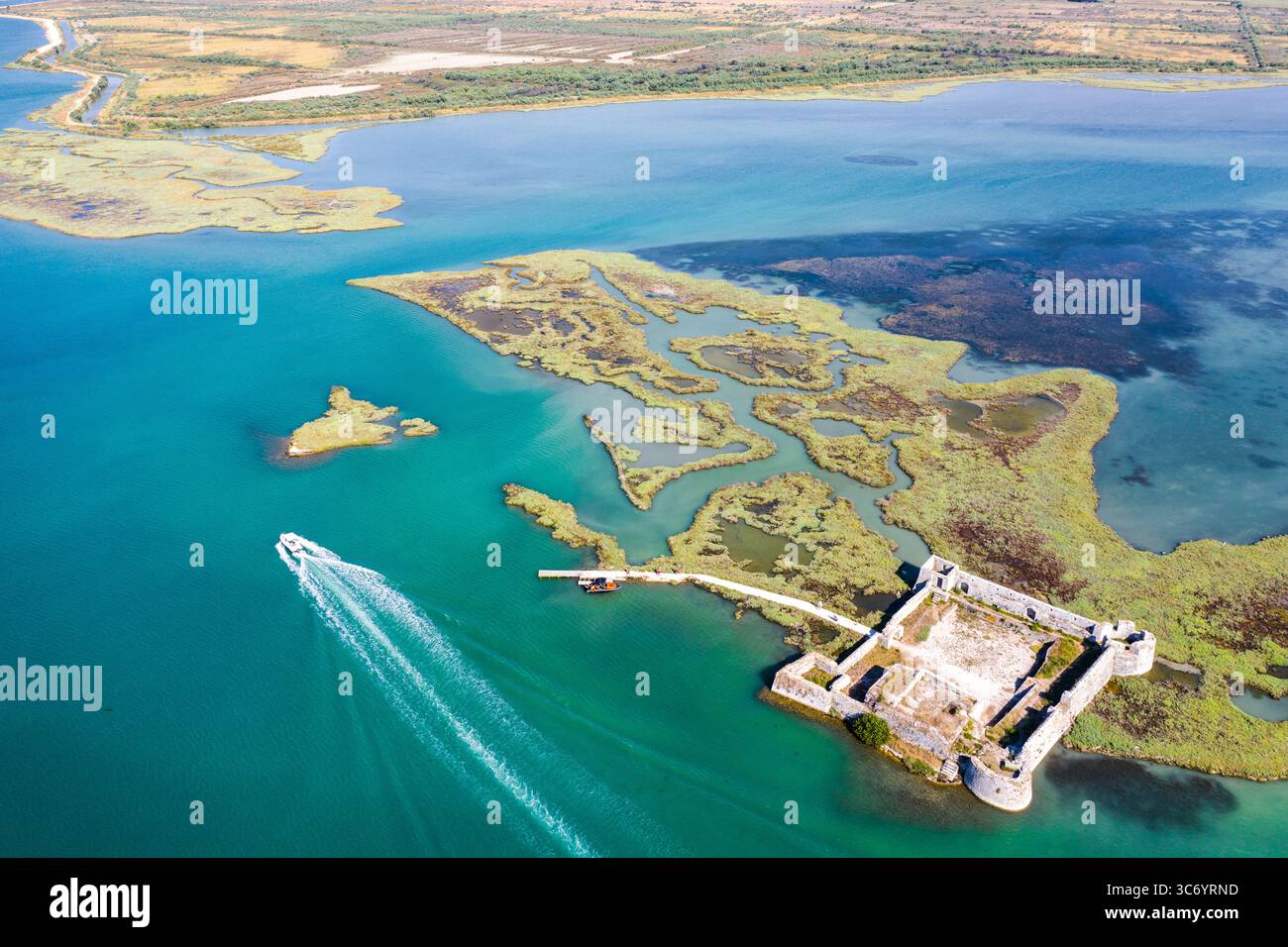 Ali pasha's castle in Butrint lake national park, Ksamil, Albania Stock ...