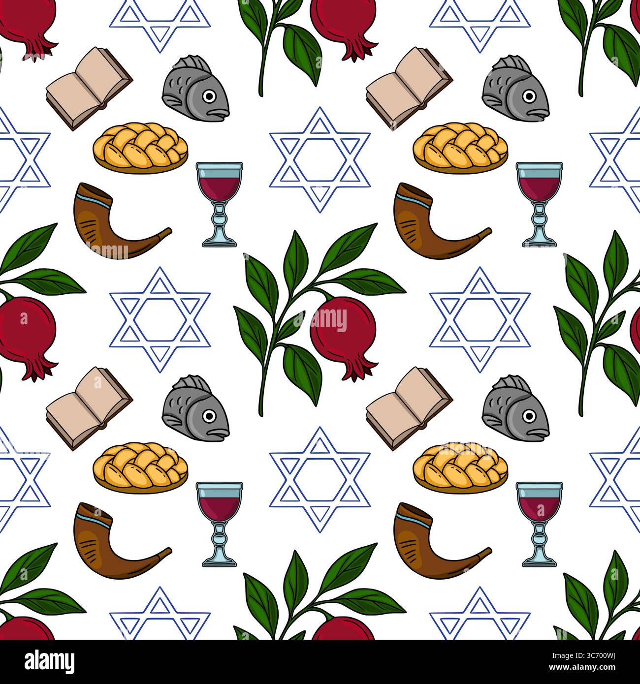 Shofar Pattern Rams head festival Stock Vector Images - Alamy