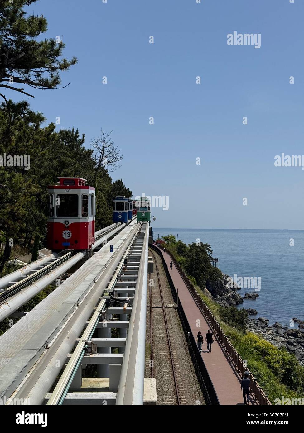 Sky Capsule Train  – Busan, South Korea Stock Photo