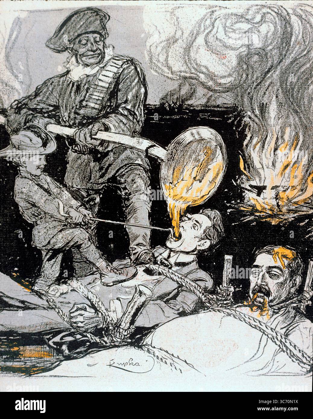 Cartoons from L'Assiette au Beurre 1903 : Here is the gold you want Stock Photo