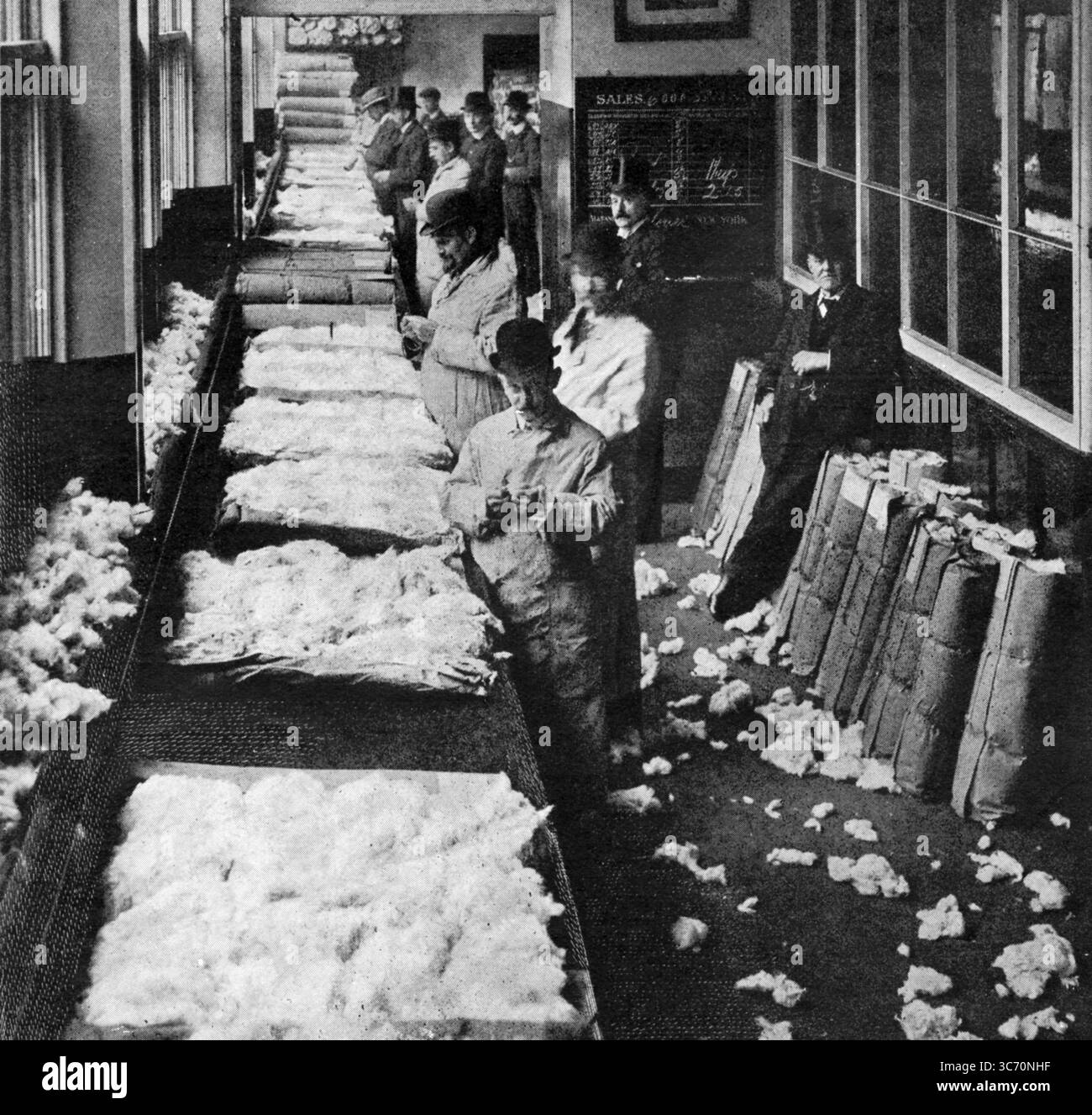 Lancashire Cotton Spinners buying cotton in a Liverpool Cotton brokers office  29 February 1908 Stock Photo