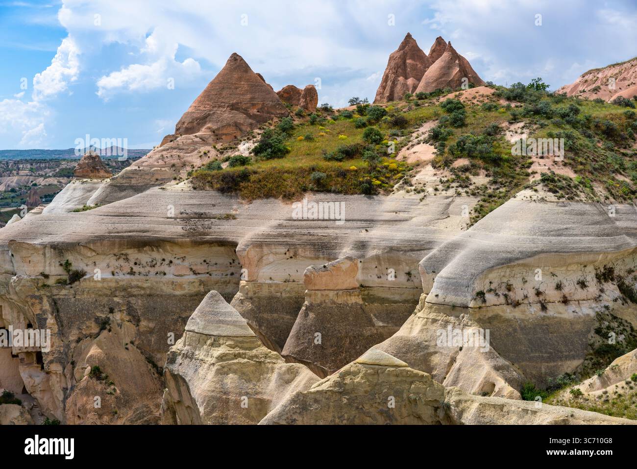 Stunning Rock Formations in Cappadocia red and rose valley Stock Photo ...