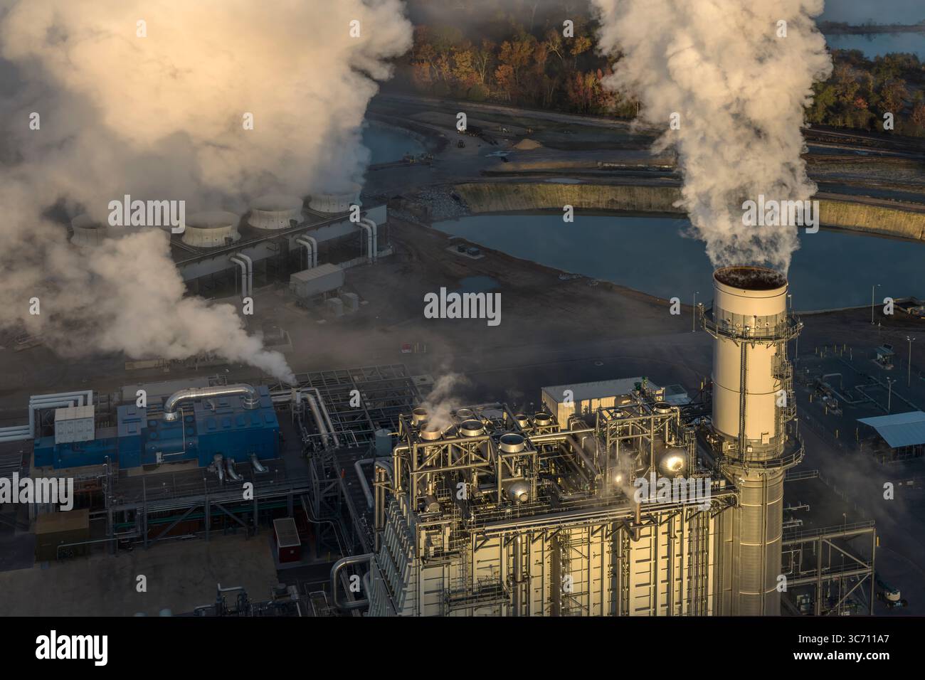 Natural Gas Fired Power Plant in Jackson, Alabama Stock Photo