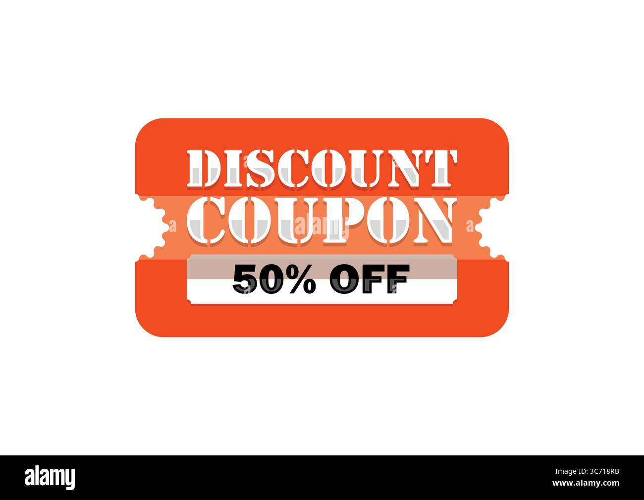50% Off Coupon – Limited-Time Orange Promo Code Stock Vector Image ...