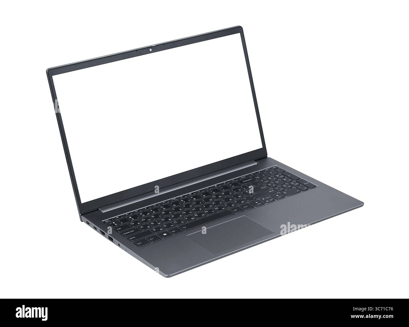 Laptop with empty space isolated on white background Stock Photo