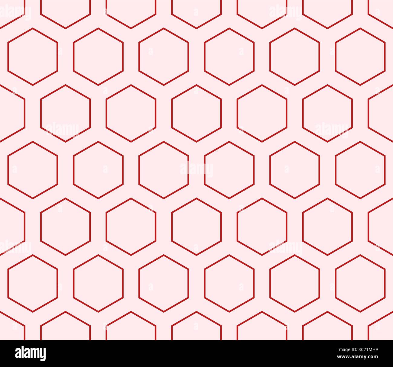 Tileable abstract background. Red color on matching background. Hexagon ...
