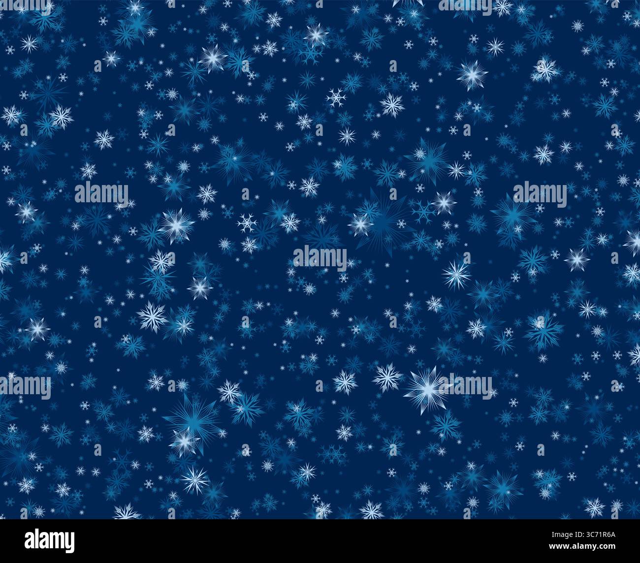 A blue background with winter snowfall. Stock Vector