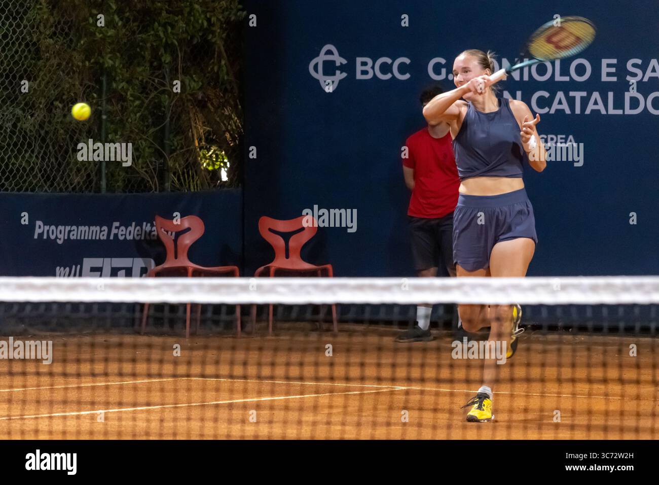 Palermo, Italy. 25th July, 2025. 7/25/2025 Palermo Ladies Open 2025: Momoko Kobori/Ayano Shimizu vs Renata Jamrichova/Tara Wuerth. Palermo Ladies Open 2025: Momoko Kobori and Ayano Shimizu beat Renata Jamrichova and Tara Wuerth 7-5 6-4 in Palermo (Photo by Antonio Melita/Pacific Press/Sipa USA) Credit: Sipa USA/Alamy Live News Stock Photo