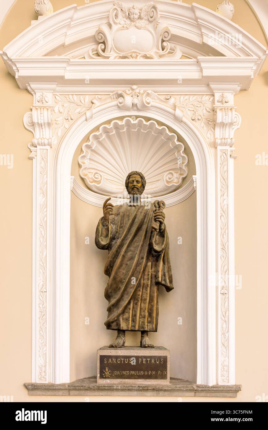 Statue of Saint Peter, Castel Gandolfo, The Pope's summer residence, Lazio, Italy Stock Photo