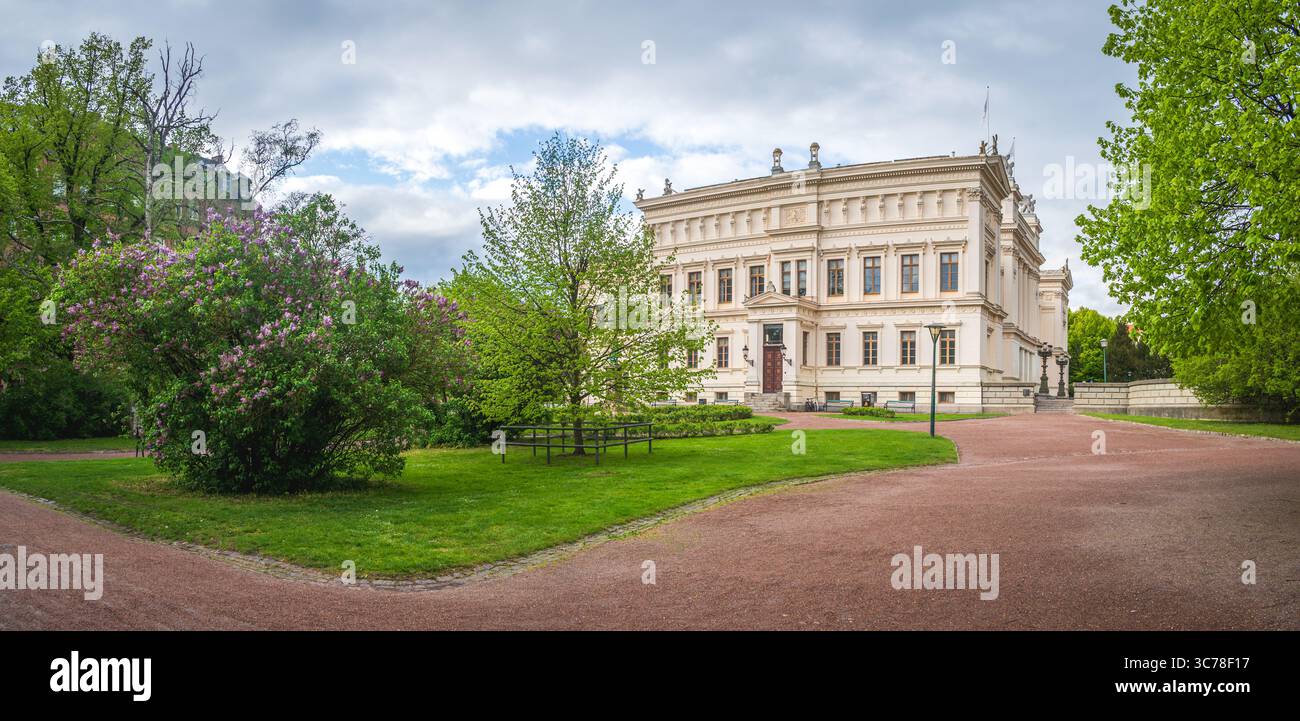 The park Lundagård in front of the main historic university building in ...