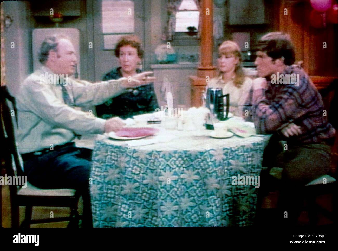 RELEASE DATE: 1971 TITLE: All In The Family: CBS PLOT: All In The Family revolves around the life of a working-class man and his family. It broke ground by introducing challenging and complex issues into mainstream network television comedy: racism, antisemitism, infidelity, homosexuality, women's liberation, rape, religion, miscarriage, abortion, breast cancer, the Vietnam War, menopause, divorce, and impotence. The series became arguably one of television's most influential comedies, as it injected the sitcom format with more dramatic moments and realistic, topical conflicts. STARRING: (l to Stock Photo