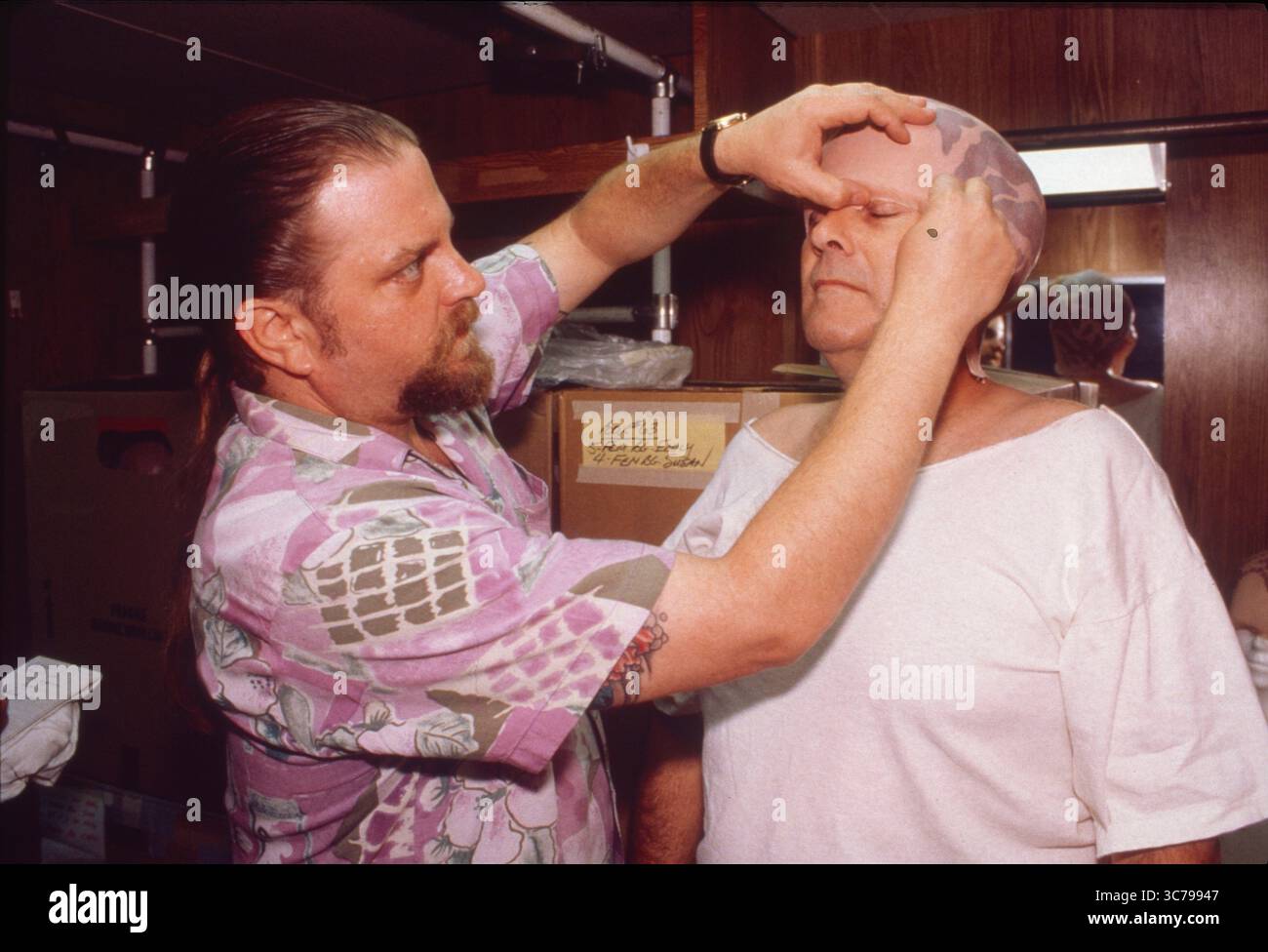 RELEASE DATE: 1998 TITLE: Alien Nation STUDIO: Fox Broadcasting PLOT: The franchise is set in the near future in the United States. In 1991 a flying saucer crashes in the Mojave Desert containing a race of extraterrestrials, the Tenctonese (called Newcomers by humanity) escaping from slavery under a cruel Overseer race. They resemble humans but have various anatomical differences and have been bred to have greater physical strength and intelligence. The Newcomers are accepted as the latest immigrants to America, and the franchise explores issues around their integration into the multicultural Stock Photo