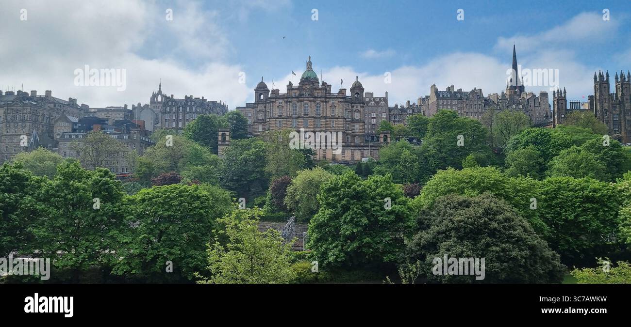 Landscape view of Edinburgh, Scotland in Summer - Smartphone Captured Stock Image