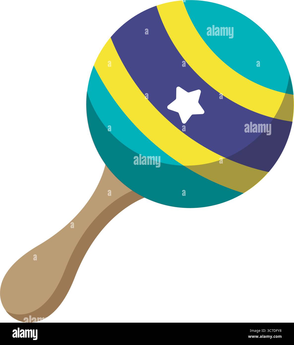 Isolated colored maraca toy icon Flat design Vector Stock Vector