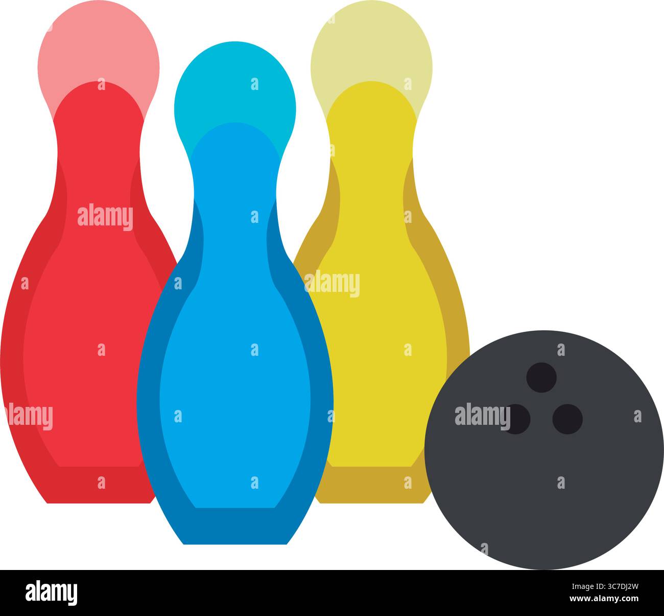 Isolated colored bowling pins toy icon Flat design Vector Stock Vector