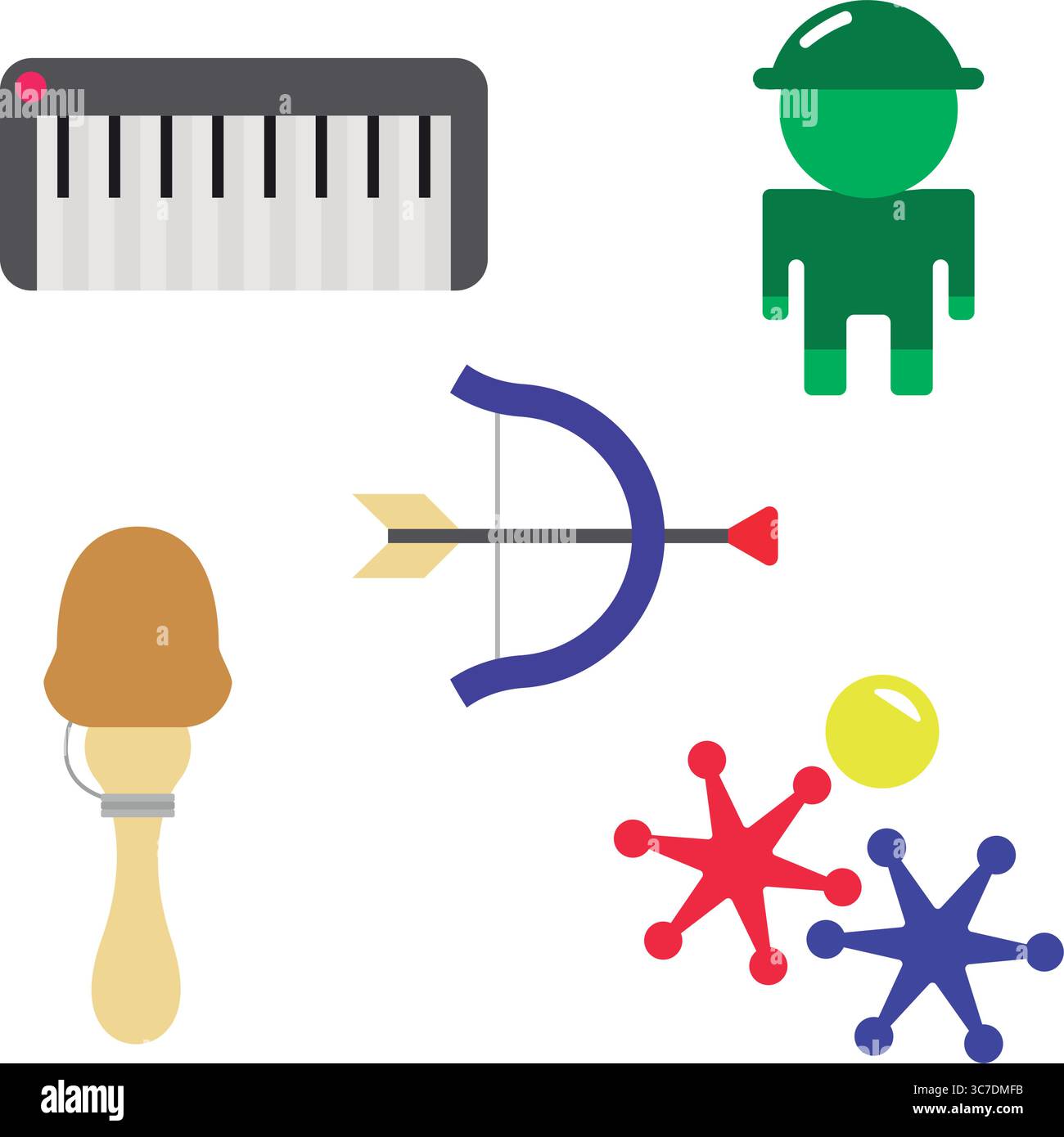 Set of colored toy icons Flat design Vector Stock Vector Image & Art ...