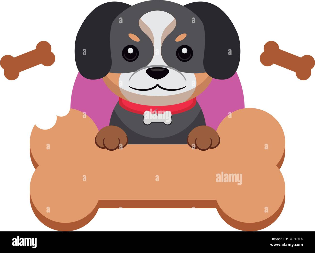 Beagle dog on biscuit sign. Vector Stock Vector