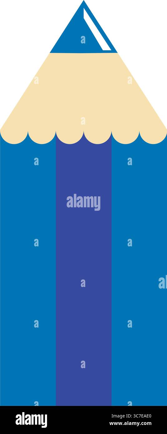 Blue pencil flat icon. Vector Stock Vector