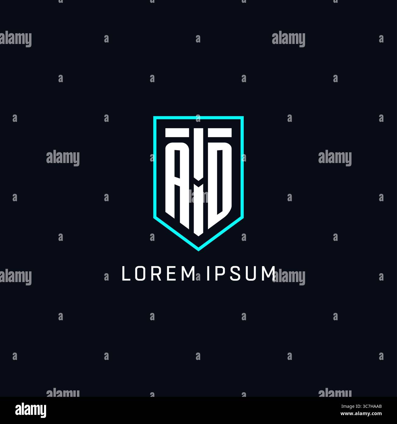 Monogram AD logo shield shape geometric style with simple creative initial logo design vector graphic Stock Vector
