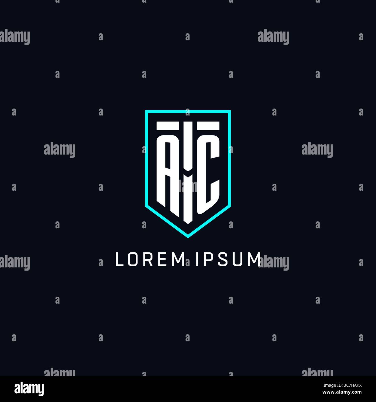 Monogram AC logo shield shape geometric style with simple creative initial logo design vector graphic Stock Vector