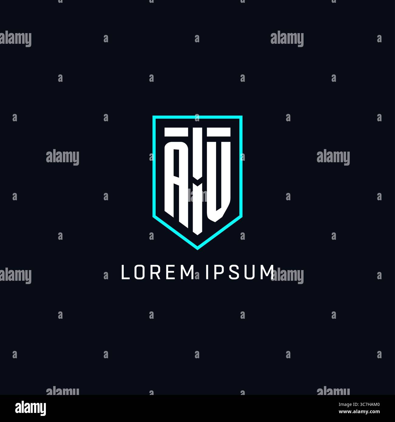 Monogram AV logo shield shape geometric style with simple creative initial logo design vector graphic Stock Vector
