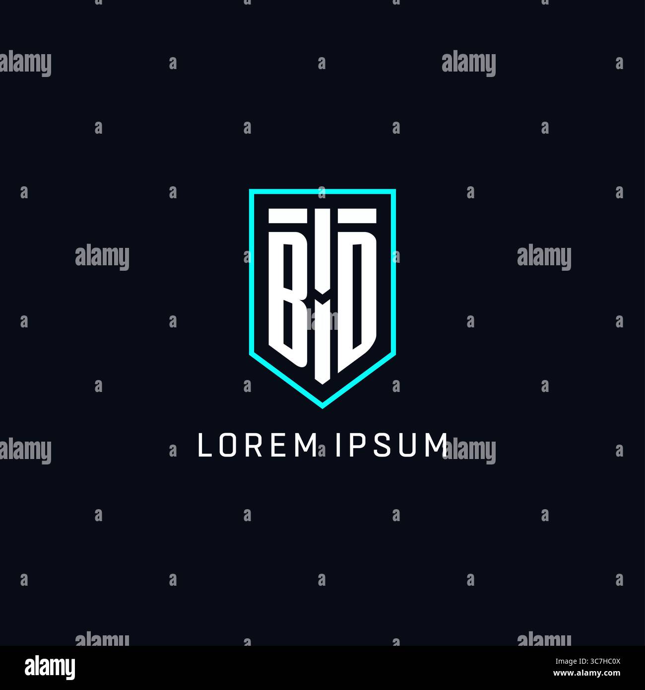 Monogram BD logo shield shape geometric style with simple creative initial logo design vector graphic Stock Vector