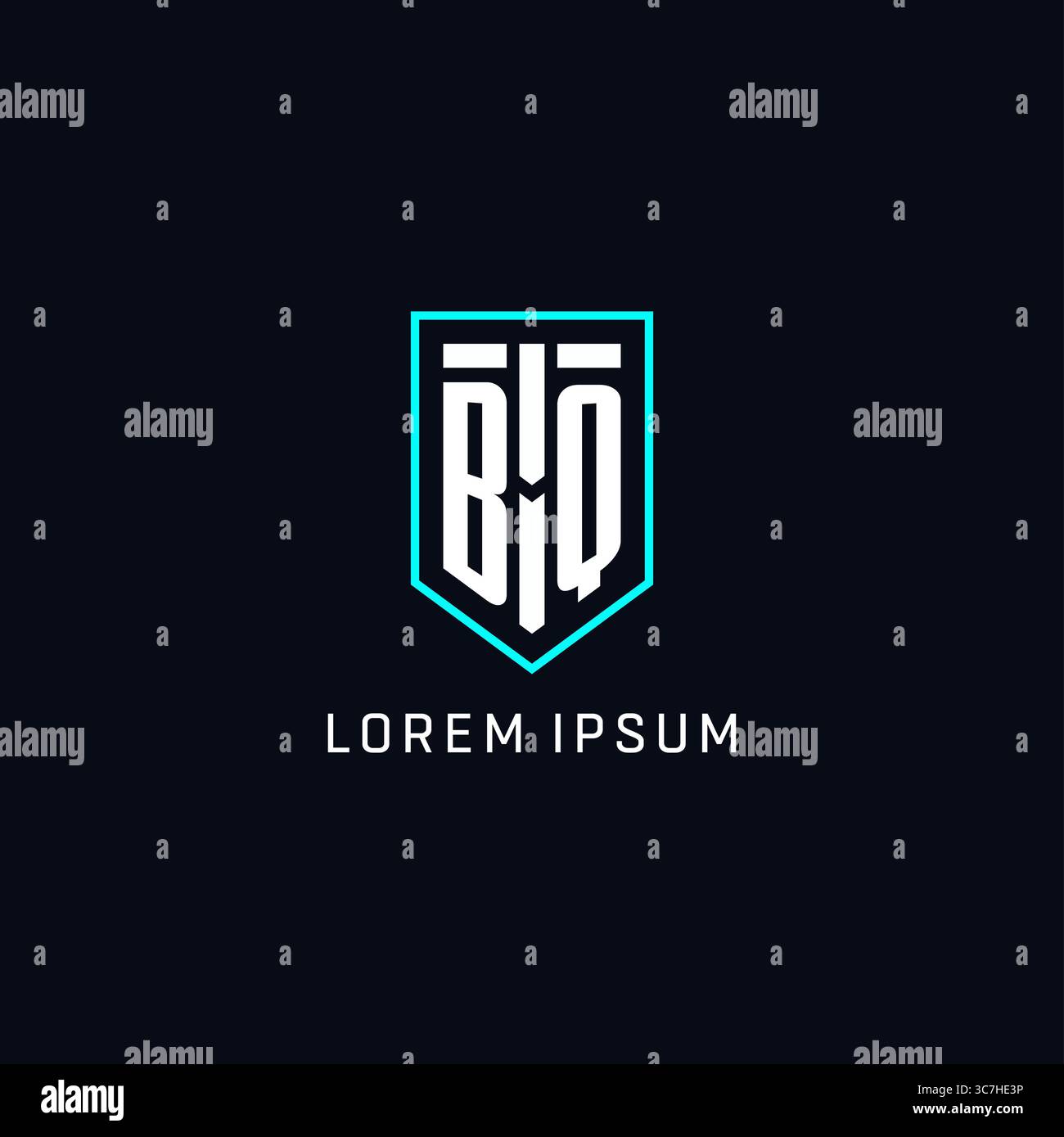 Monogram BQ logo shield shape geometric style with simple creative initial logo design vector graphic Stock Vector