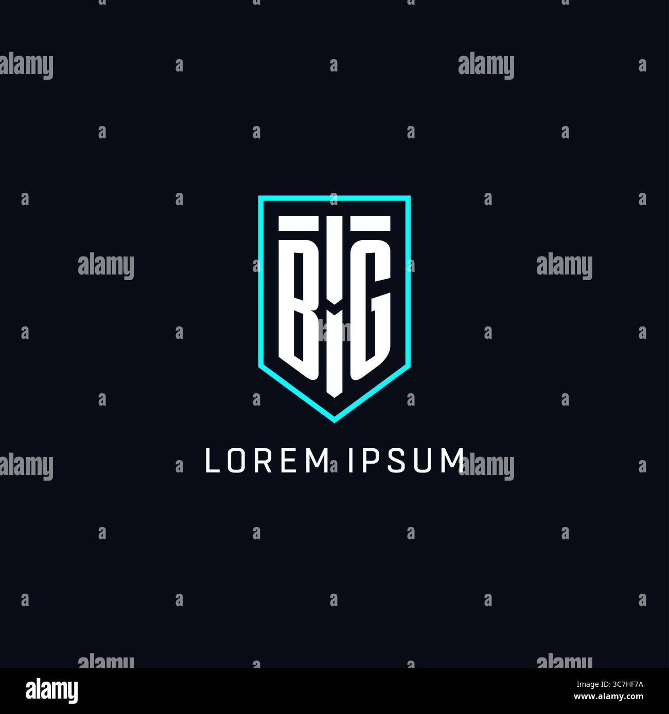 Monogram BG logo shield shape geometric style with simple creative initial logo design vector graphic Stock Vector