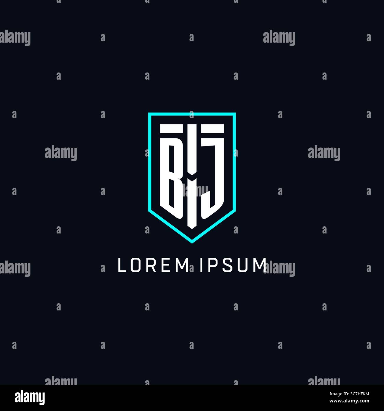 Monogram BJ logo shield shape geometric style with simple creative initial logo design vector graphic Stock Vector