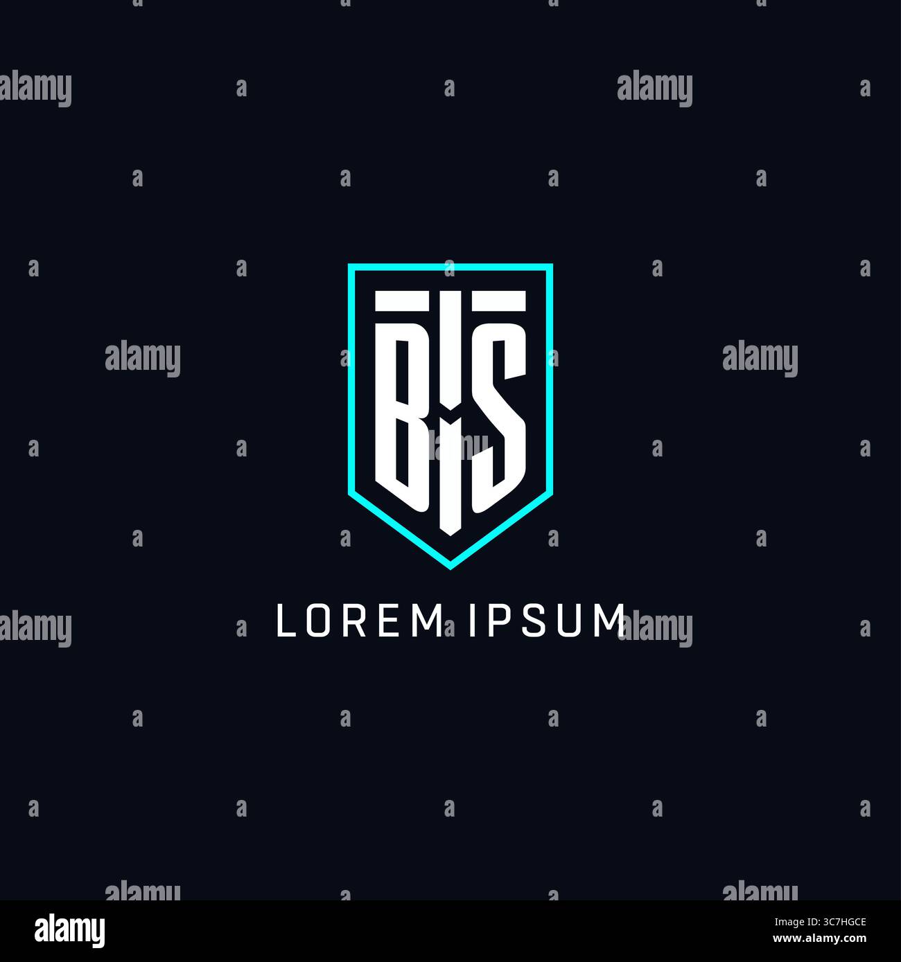 Monogram BS logo shield shape geometric style with simple creative initial logo design vector graphic Stock Vector