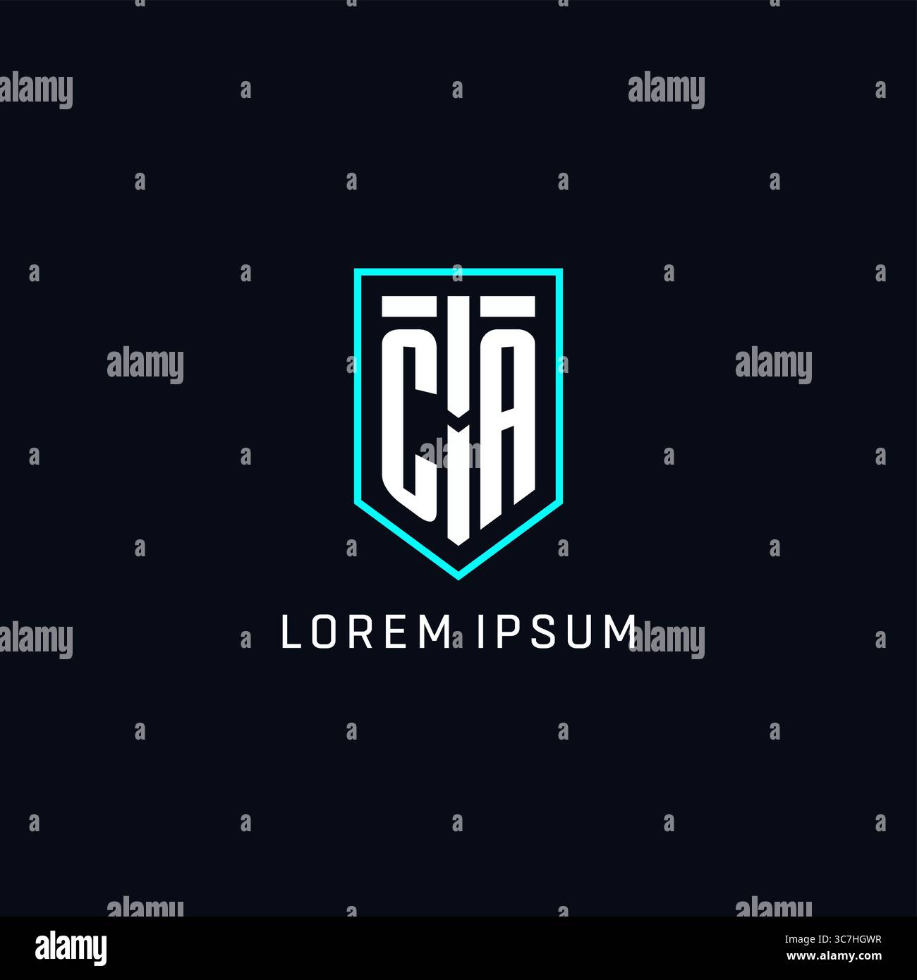 Monogram CA logo shield shape geometric style with simple creative initial logo design vector graphic Stock Vector