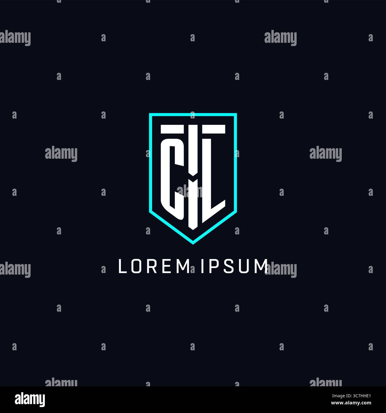 Monogram CL logo shield shape geometric style with simple creative initial logo design vector graphic Stock Vector