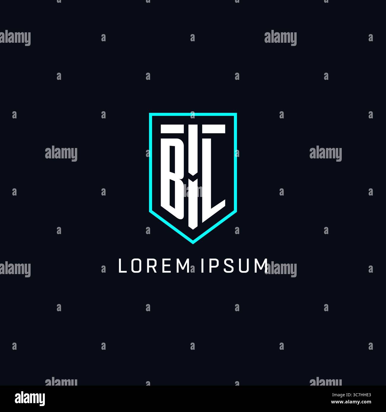 Monogram BL logo shield shape geometric style with simple creative initial logo design vector graphic Stock Vector