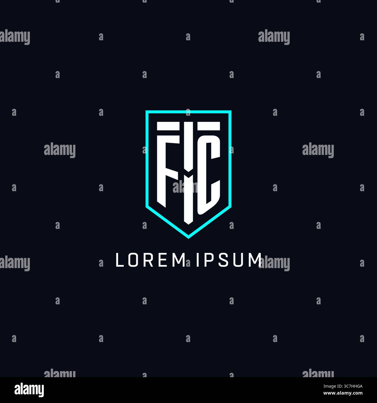 Monogram FC logo shield shape geometric style with simple creative initial logo design vector graphic Stock Vector