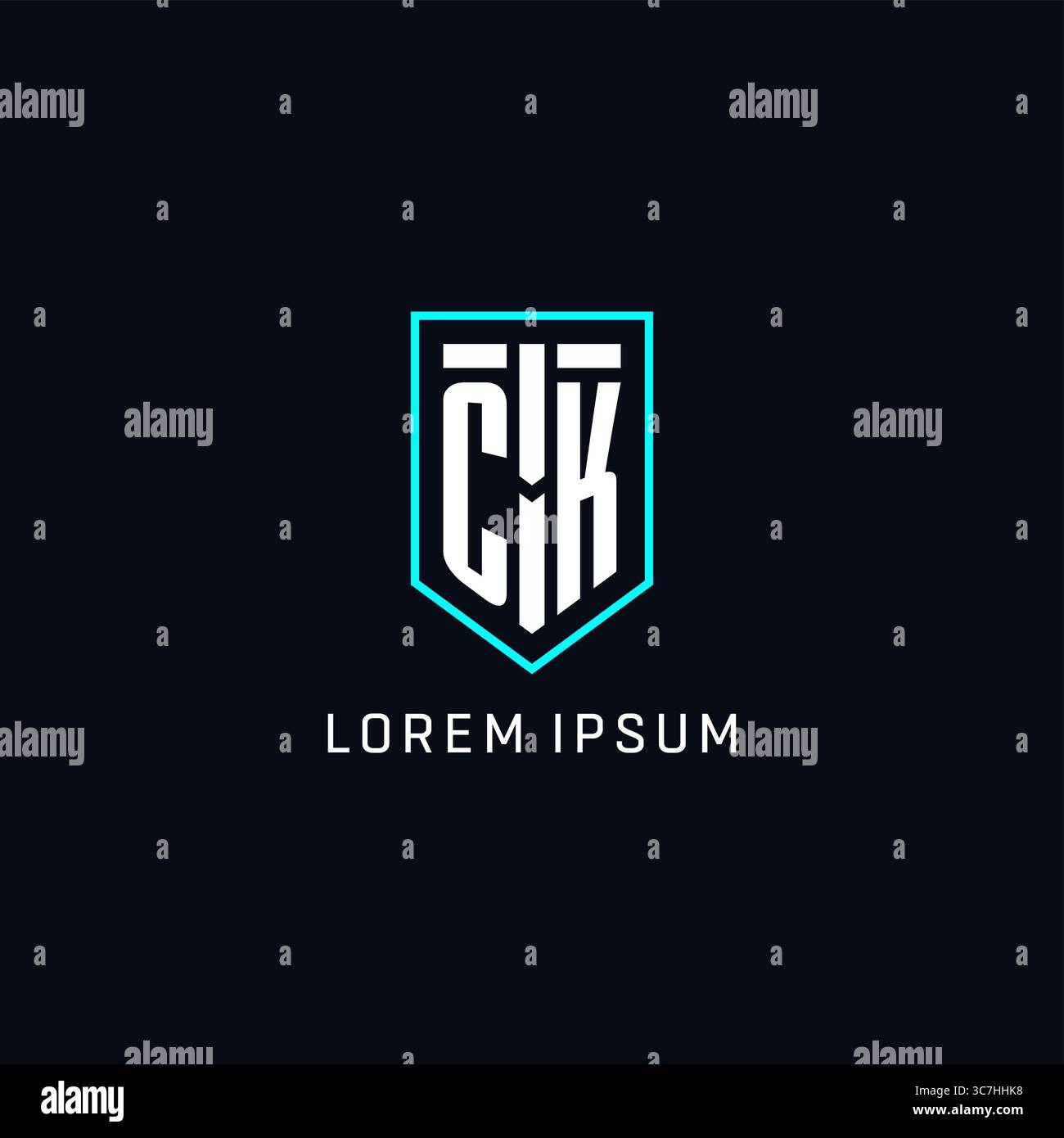 Monogram CK logo shield shape geometric style with simple creative initial logo design vector graphic Stock Vector