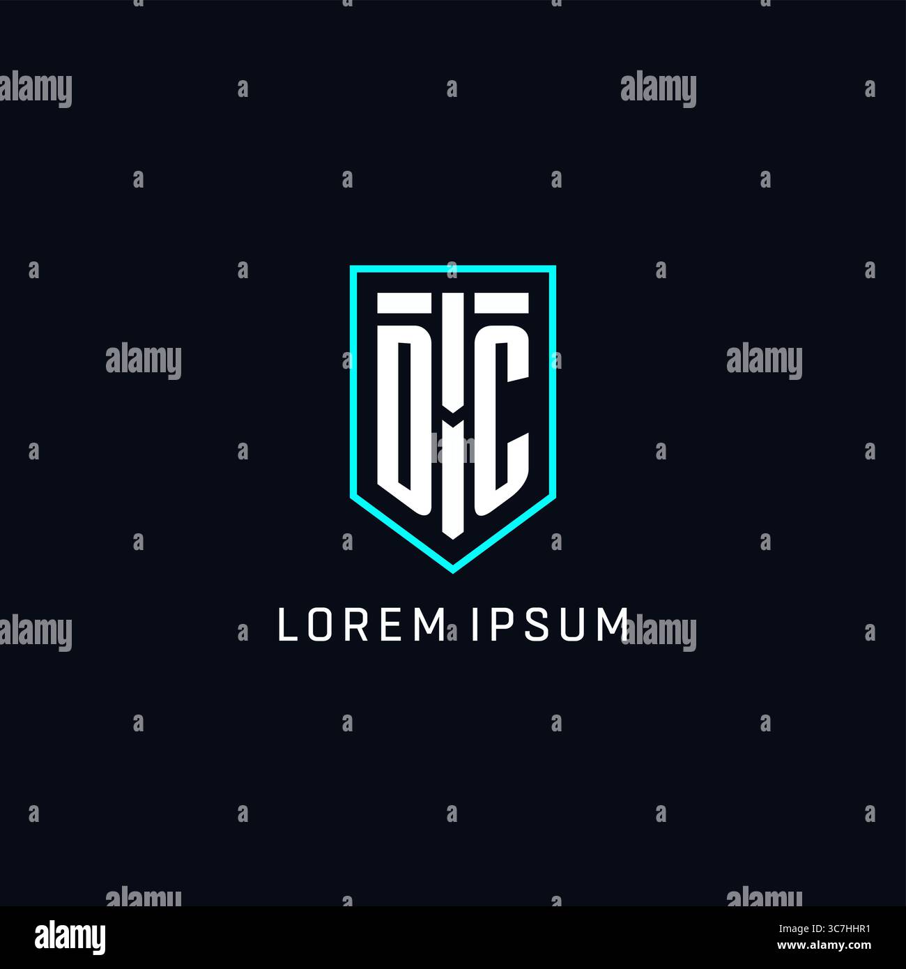 Monogram DC logo shield shape geometric style with simple creative initial logo design vector graphic Stock Vector
