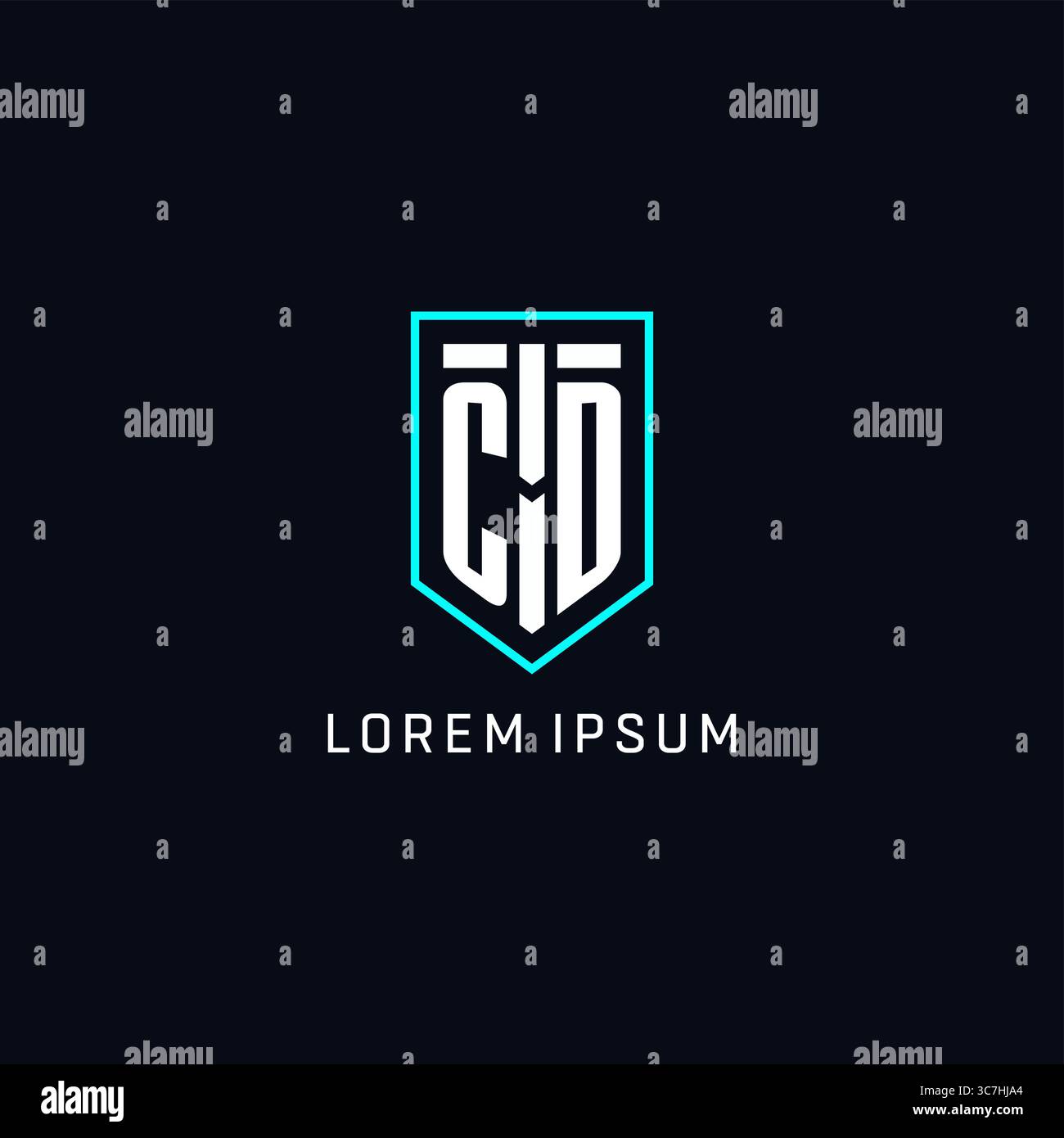 Monogram CD logo shield shape geometric style with simple creative initial logo design vector graphic Stock Vector