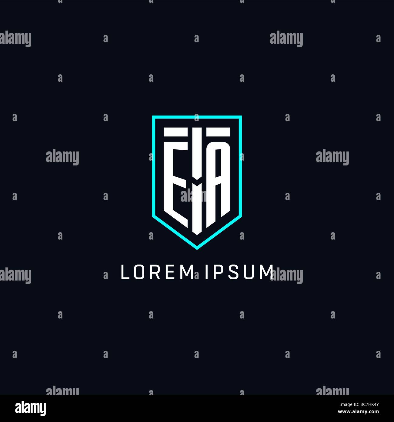 Monogram EA logo shield shape geometric style with simple creative initial logo design vector graphic Stock Vector