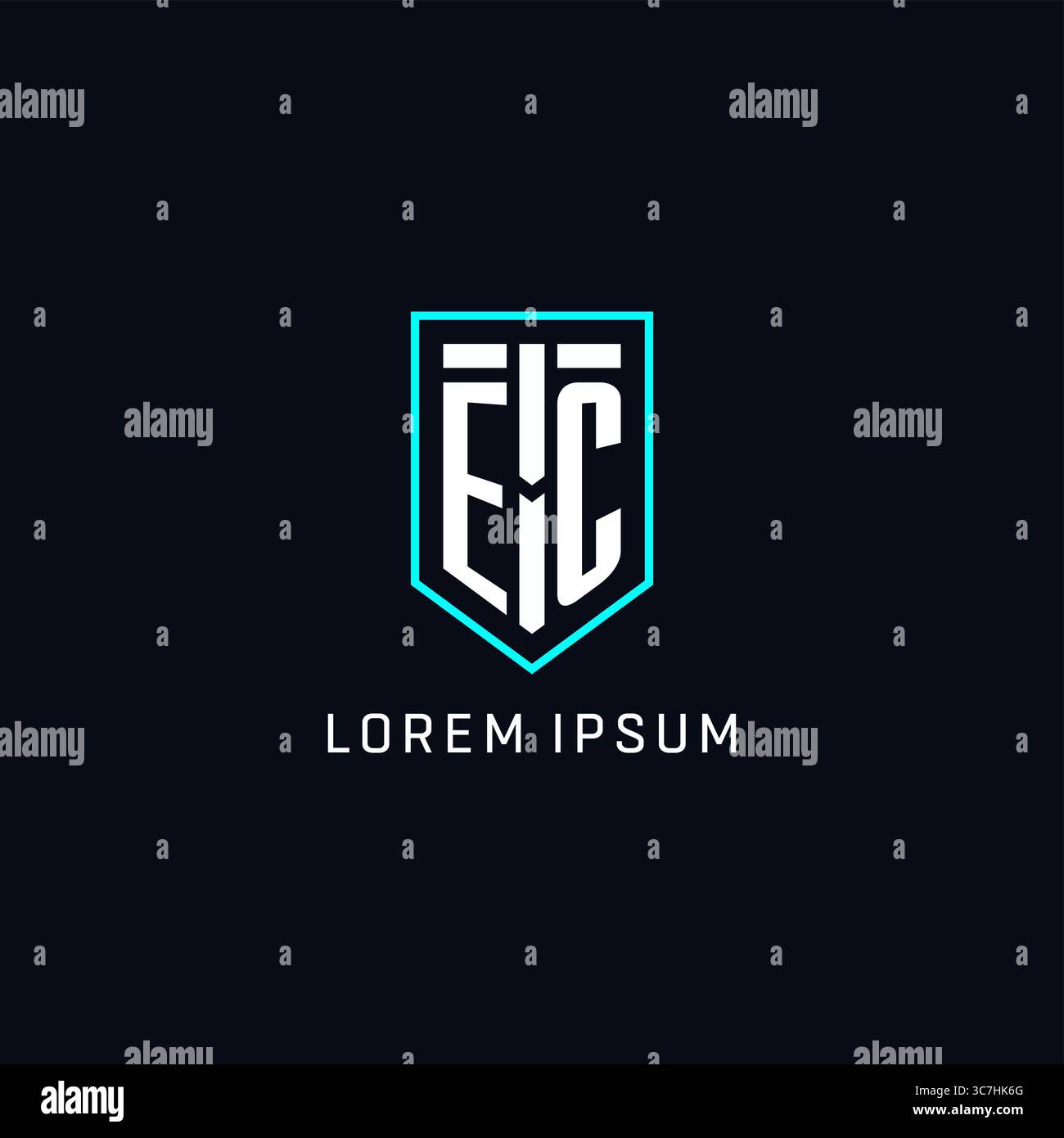 Monogram EC logo shield shape geometric style with simple creative initial logo design vector graphic Stock Vector