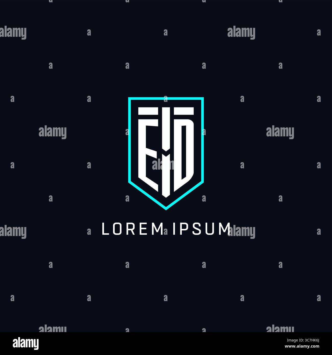 Monogram ED logo shield shape geometric style with simple creative initial logo design vector graphic Stock Vector