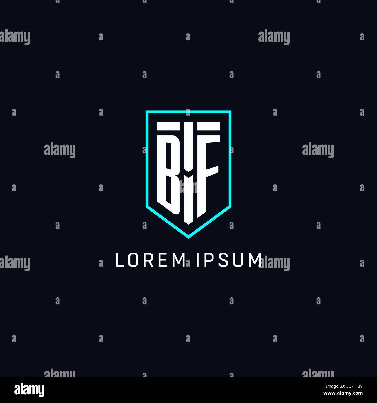 Monogram BF logo shield shape geometric style with simple creative initial logo design vector graphic Stock Vector