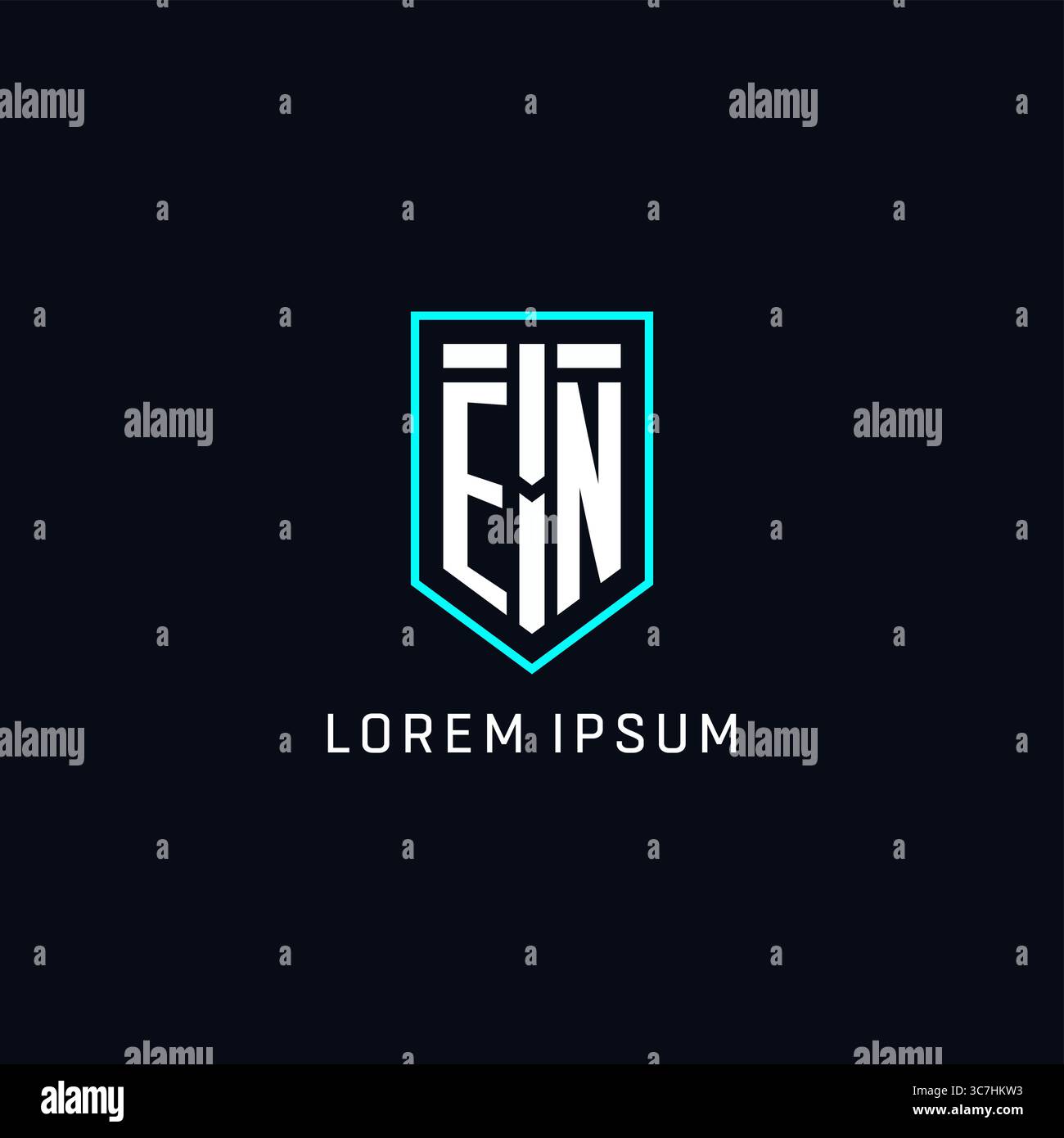 Monogram EN logo shield shape geometric style with simple creative initial logo design vector graphic Stock Vector