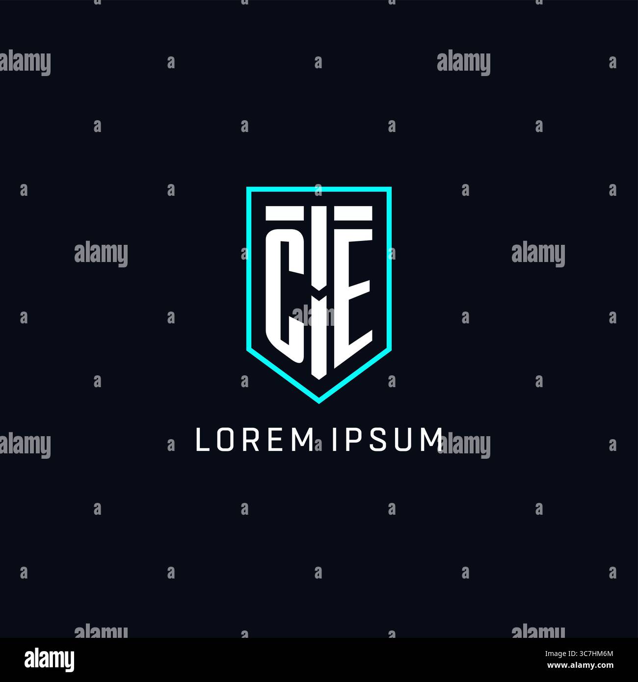Monogram CE logo shield shape geometric style with simple creative initial logo design vector graphic Stock Vector