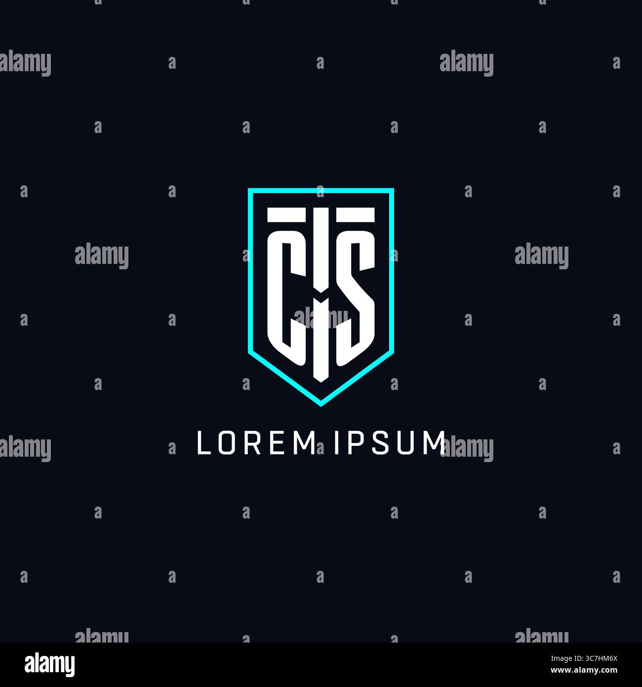 Monogram CS logo shield shape geometric style with simple creative initial logo design vector graphic Stock Vector