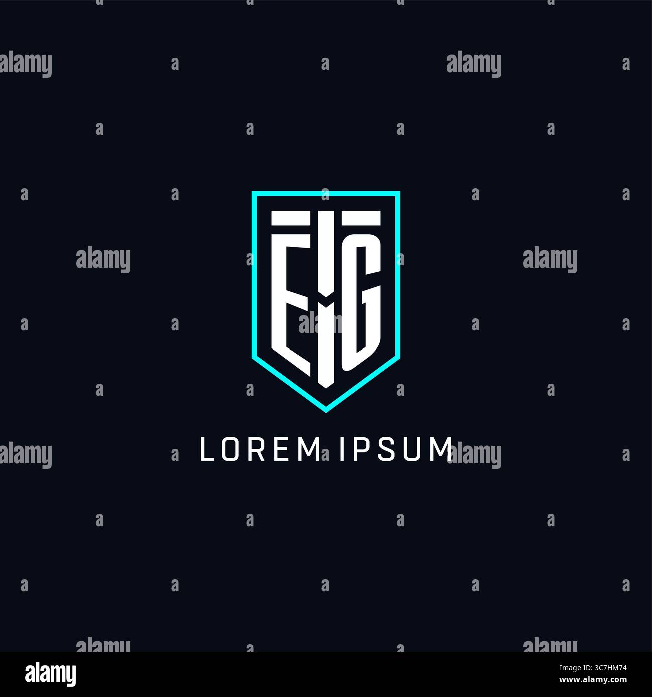 Monogram EG logo shield shape geometric style with simple creative initial logo design vector graphic Stock Vector