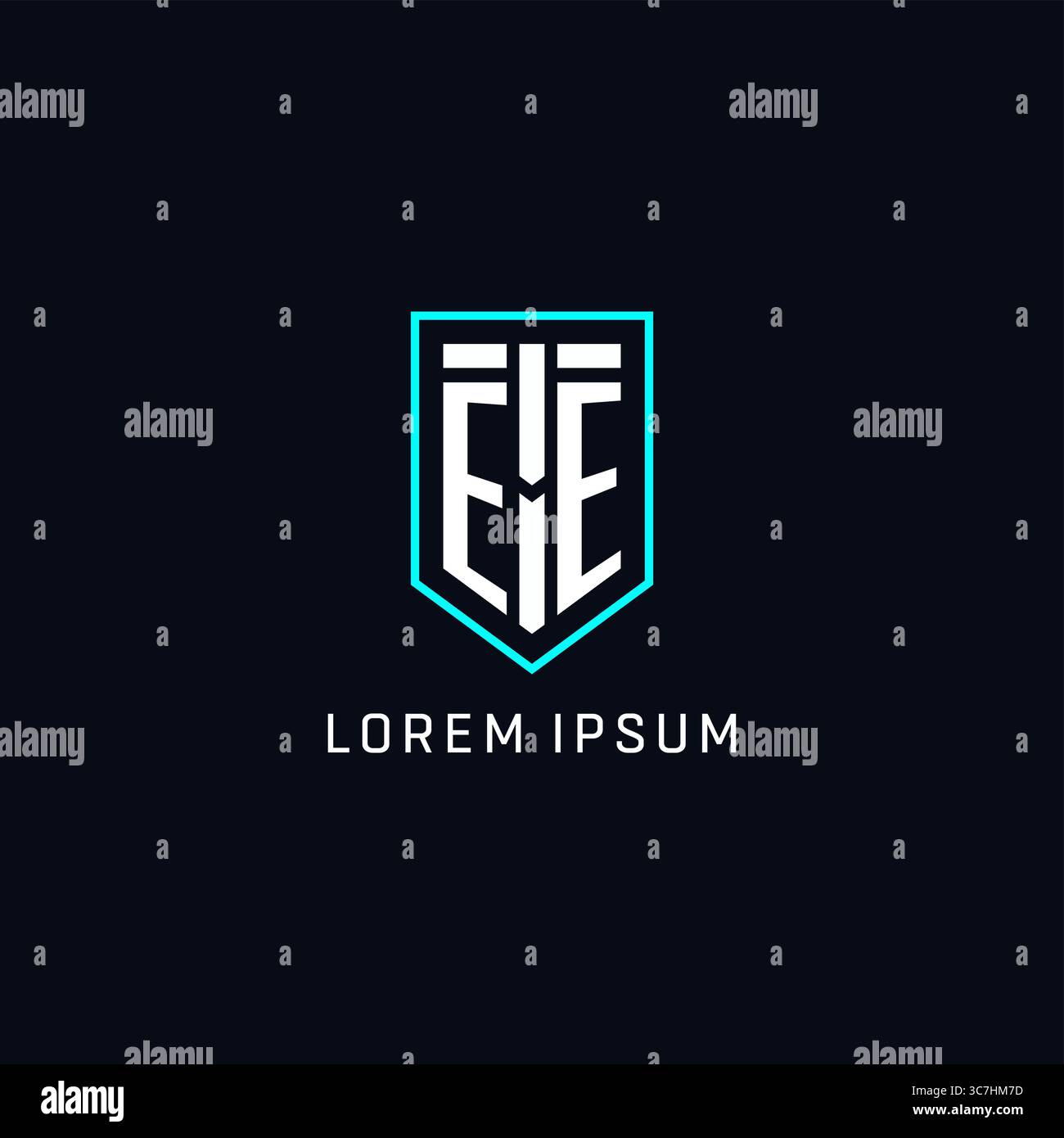 Monogram EE logo shield shape geometric style with simple creative initial logo design vector graphic Stock Vector